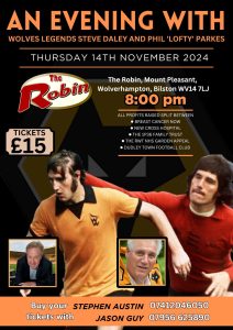 An Evening With Wolves Legends Steve Daley & Phil ‘Lofty’ Parkes